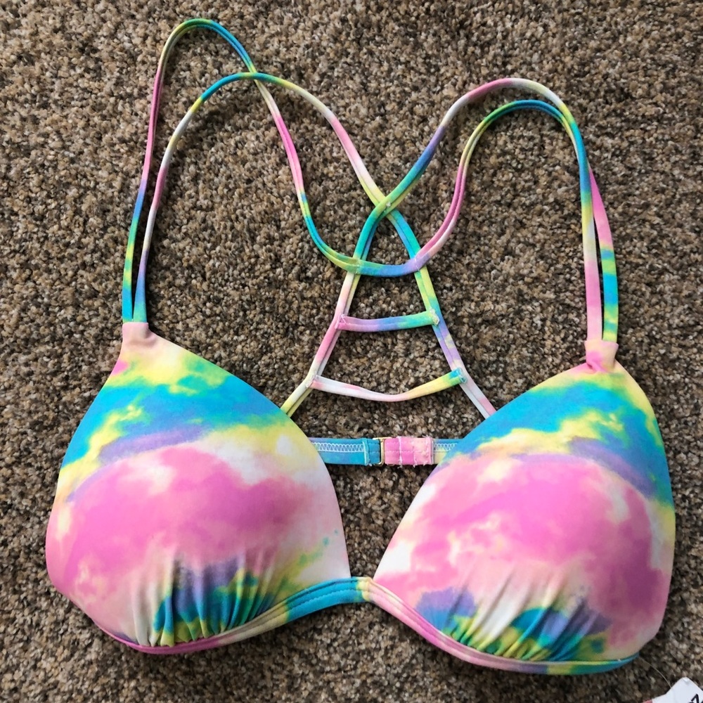 NWT Malibu Multi Tie Dye Molded Bikini Top